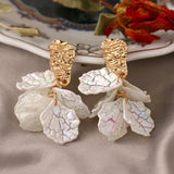 Acrylic Flower Earrings Romantic Leaves Dangle Women Jewelry