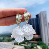 Acrylic Flower Earrings Romantic Leaves Dangle Women Jewelry