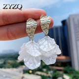 Acrylic Flower Earrings Romantic Leaves Dangle Women Jewelry