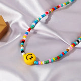 ZYZQ Smiley Women Necklace DIY Resin Beaded Romantic Gift For Girlfriend