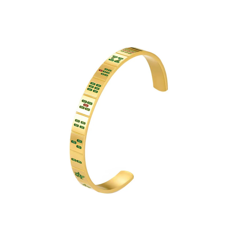 Chinese Mahjong Bangle Bracelet for Fortune