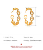 C-shaped Hollow Pig Nose Hoop Earrings for Women Party Jewelry