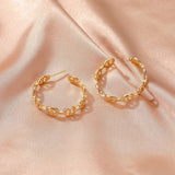C-shaped Hollow Pig Nose Hoop Earrings for Women Party Jewelry