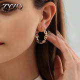 C-shaped Hollow Pig Nose Hoop Earrings for Women Party Jewelry