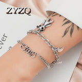 Harajuku Double Layer Bear Bracelet Retro Chain Pendant Charm Jewelry