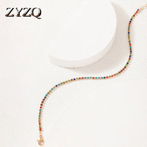 Korea Colored Rhinestone Ankle Bracelet for Women