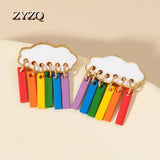Raindrop Earrings Rainbow Pendant Cocktail Party Jewelry