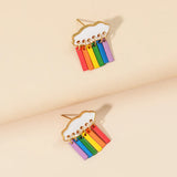 Raindrop Earrings Rainbow Pendant Cocktail Party Jewelry