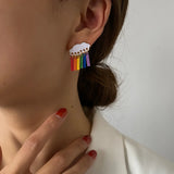 Raindrop Earrings Rainbow Pendant Cocktail Party Jewelry