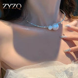 Noble Pearl Necklace for Women Choker Clavicle Chain Romantic Wedding Jewelry