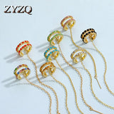 Zircon Tassel Earrings for Women Sweet Temperament Jewelry