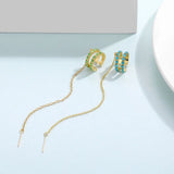 Zircon Tassel Earrings for Women Sweet Temperament Jewelry