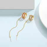 Zircon Tassel Earrings for Women Sweet Temperament Jewelry