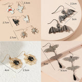 Exaggeration Spider Skull Drop Earrings Funny Hhost Bat Halloween Gift