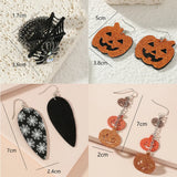 Exaggeration Spider Skull Drop Earrings Funny Hhost Bat Halloween Gift