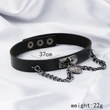 Punk Love Double Chain Pendant Choker Necklace Unisex Street Jewelry