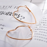 Heart Shaped Hoop Earrings Romantic Boho Artcraft Gift Women Heart Earrings