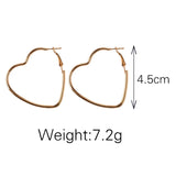 Heart Shaped Hoop Earrings Romantic Boho Artcraft Gift Women Heart Earrings