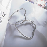 Heart Shaped Hoop Earrings Romantic Boho Artcraft Gift Women Heart Earrings
