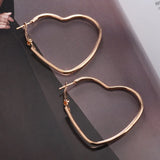 Heart Shaped Hoop Earrings Romantic Boho Artcraft Gift Women Heart Earrings