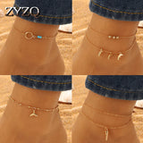 Multilayer Dolphin Anklets for Women Charms Animal Ankle Bracelet