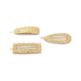 Metal Varved Hair Clip Long Clip Three-Piece Headwear