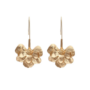 Golden Flower Earrings for Women - Party Wear
