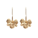 Golden Flower Earrings for Women - Party Wear
