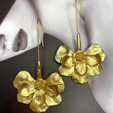 Golden Flower Earrings for Women - Party Wear