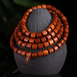Zambia Blood Sandal Barrel Bead Bracelet Separated