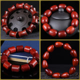 Zambian Blood Sandalwood Bamboo Beads Jujube Wenwan Barrel Bracelet