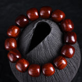 Zambian Blood Sandalwood Bamboo Beads Jujube Wenwan Barrel Bracelet