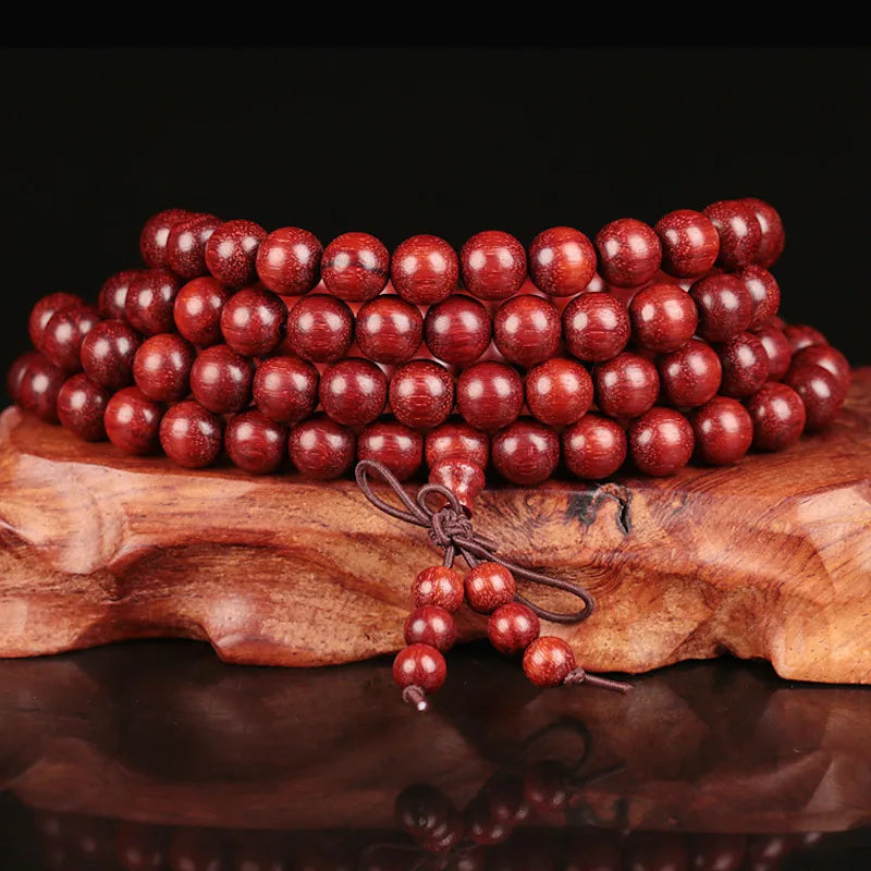 Zambian Red Sandalwood Buddhist Prayer Beads 0.8cm*108 Bracelet