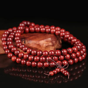 Zambian Red Sandalwood Buddhist Prayer Beads 0.8cm*108 Bracelet