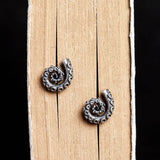 Octopus Tentacle 925 Silver Stud Earrings Vintage Punk Jewelry