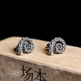 Octopus Tentacle 925 Silver Stud Earrings Vintage Punk Jewelry