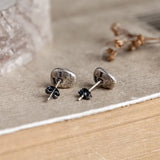 Sterling Silver Espresso Coffee Beans Stud Earrings for Women Men