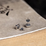 Sterling Silver Espresso Coffee Beans Stud Earrings for Women Men