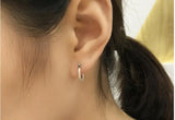 925 Silver Round Circle Hoop Earrings Allergy Jewelry Gift
