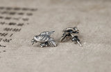 Gothic Punk 925 Silver Eagle Studs Earrings Hiphop Bird Animal Jewelry