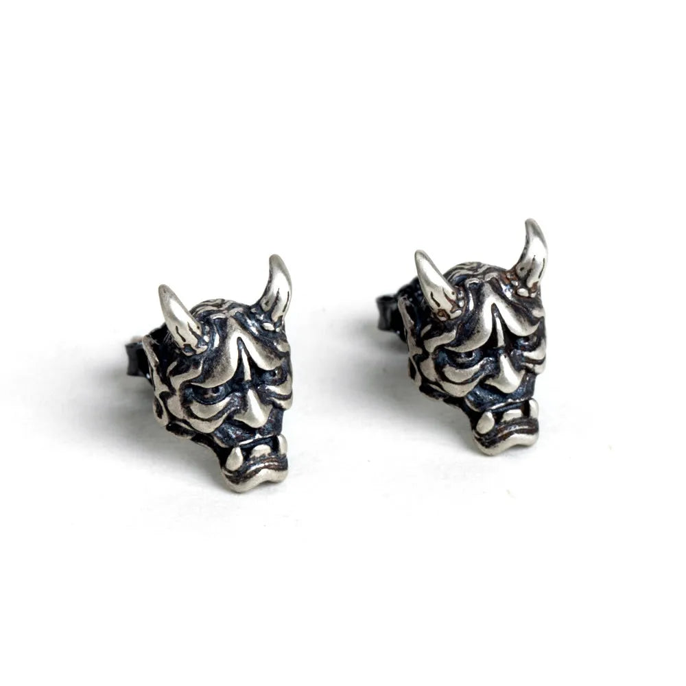 925 Silver Ghost Skull Head Earrings Halloween Punk Gift