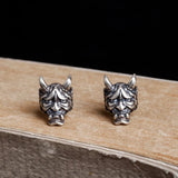 925 Silver Ghost Skull Head Earrings Halloween Punk Gift