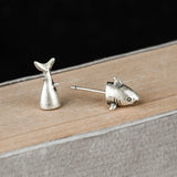 925 Sterling Silver Shark Earrings Gothic Jewelry