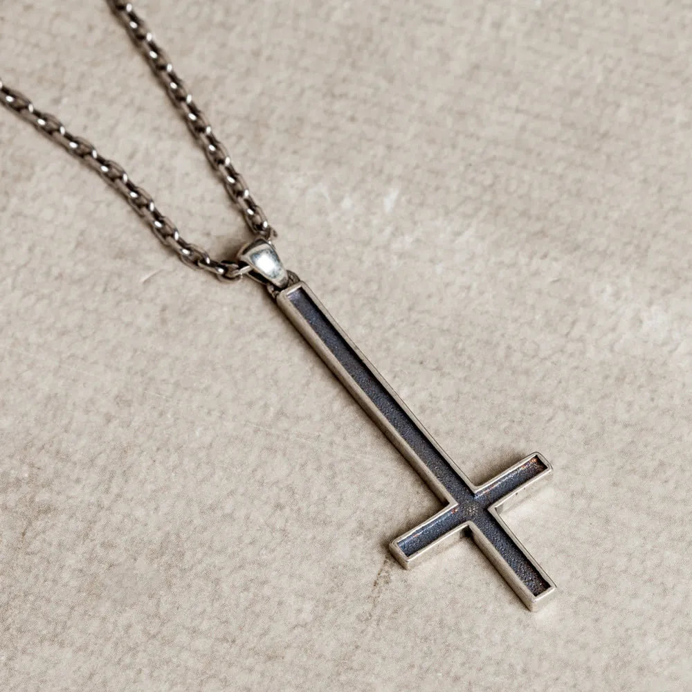 925 Silver Cross Necklace Vintage Punk Jewelry Men Women Gift