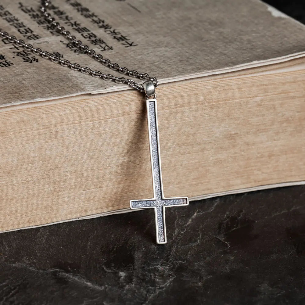925 Silver Cross Necklace Vintage Punk Jewelry Men Women Gift