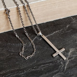 925 Silver Cross Necklace Vintage Punk Jewelry Men Women Gift