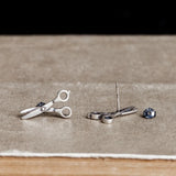 Punk Scissors Earrings 925 Sterling Silver Stud Cut Personality Ear Piercing