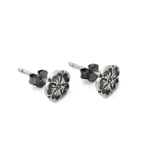 925 Sterling Silver Rose Flower Stud Earrings Vintage Jewelry Gift