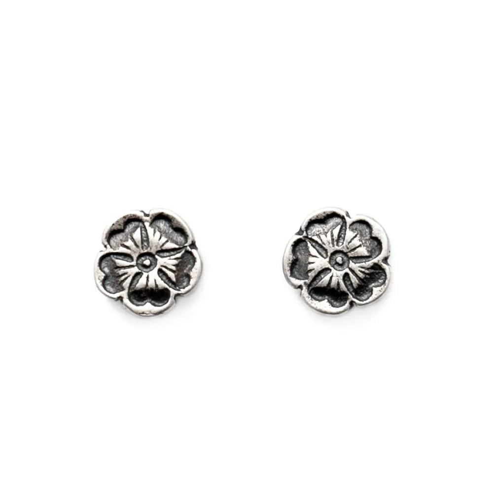 925 Sterling Silver Rose Flower Stud Earrings Vintage Jewelry Gift