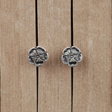 925 Sterling Silver Rose Flower Stud Earrings Vintage Jewelry Gift